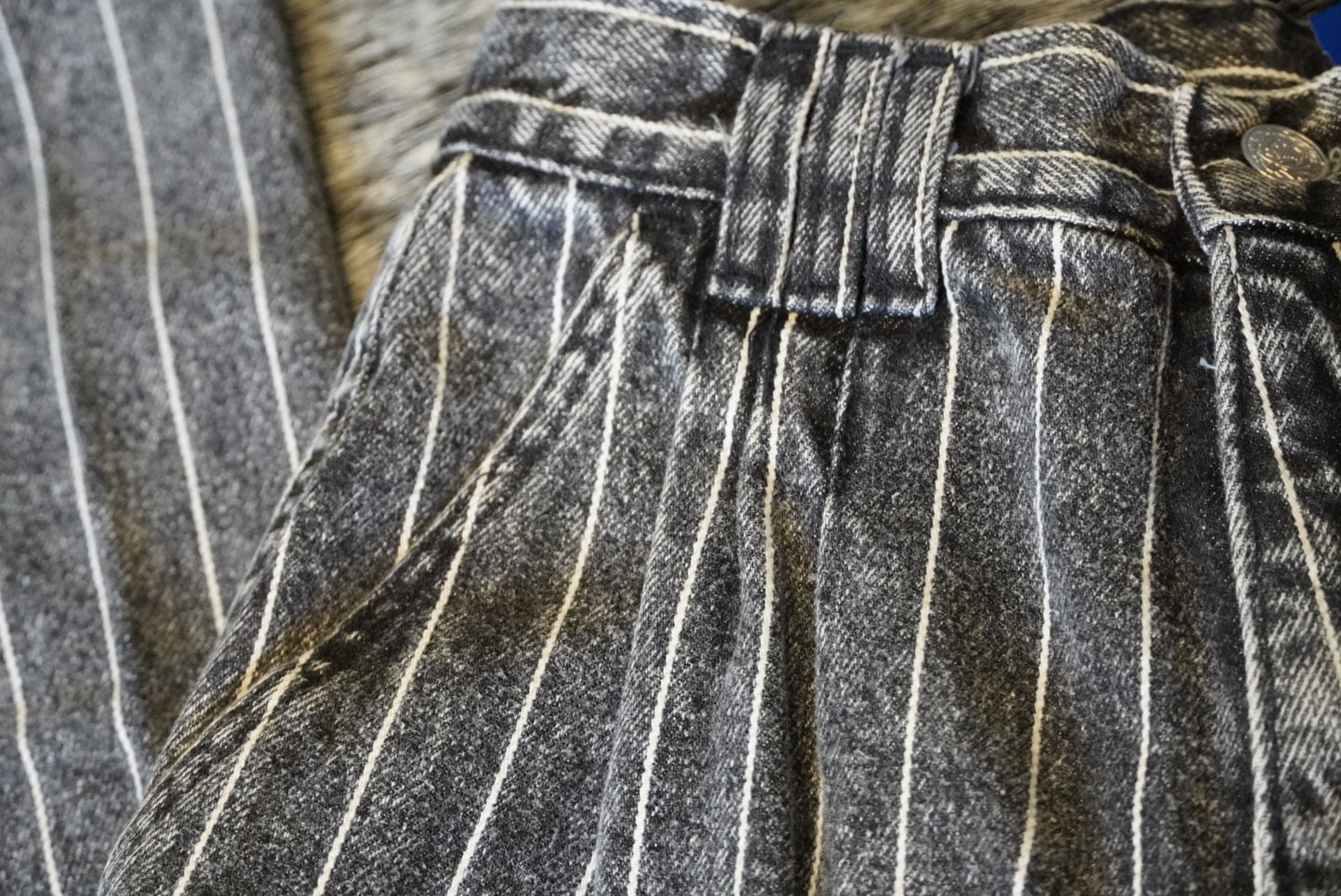 Black and White Striped Roper Vintage Jeans - 25