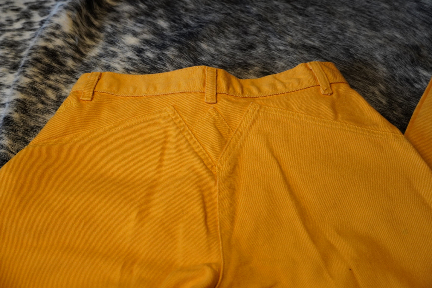 Yellow Vintage Roper Jeans with Unique Button Detailing - 26